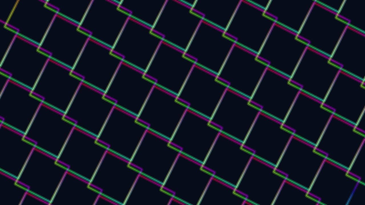 네온 컬러의 그라데이션 큐브 패턴