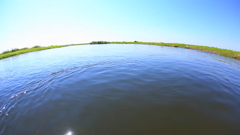 low angle view of the chobe river and side channel towards the zambezi river in botswana