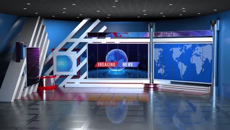 el conjunto de estudios de noticias de tv - bucle de fondo de pantalla verde virtual