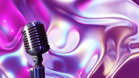 Microphone-against-liquid-metallic-shapes-moving-in-hypnotic-motion