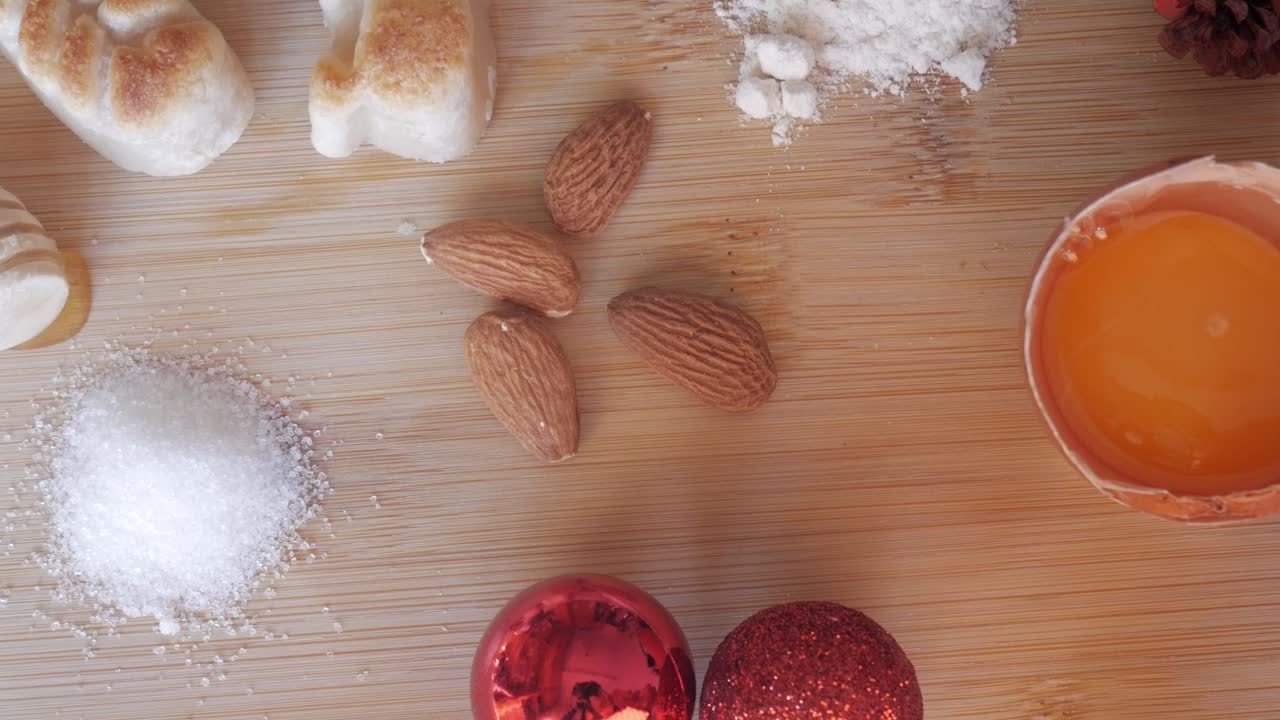 Spanish Christmas sweets preparation, featuring marzipan and almonds