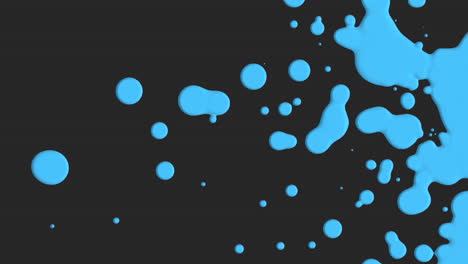 blue liquid and splashes spots on black gradient