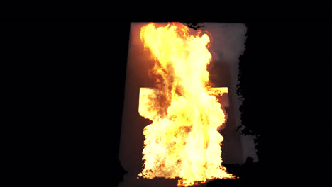 burning letter f