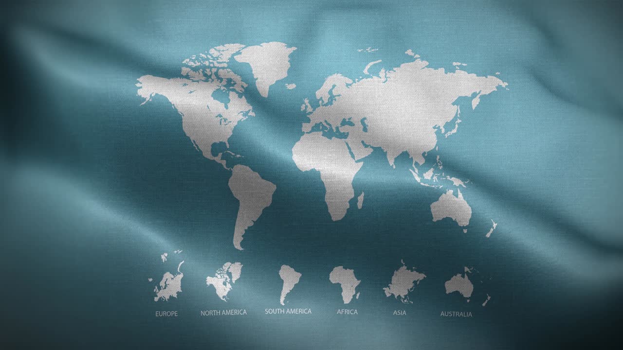 World Map Blue 01 Flag Loop Background 4K