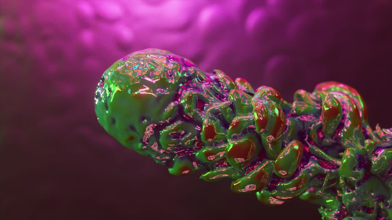 Abstract Glowing Liquid Organic Shape