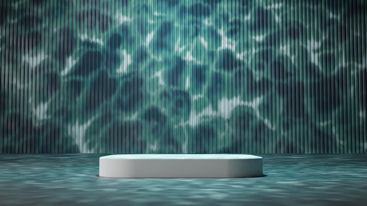 un fondo negro de ondas abstractas y plataforma blanca