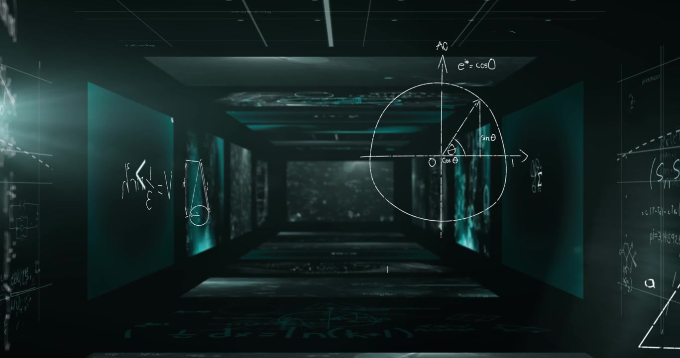 Animation of data processing over server room