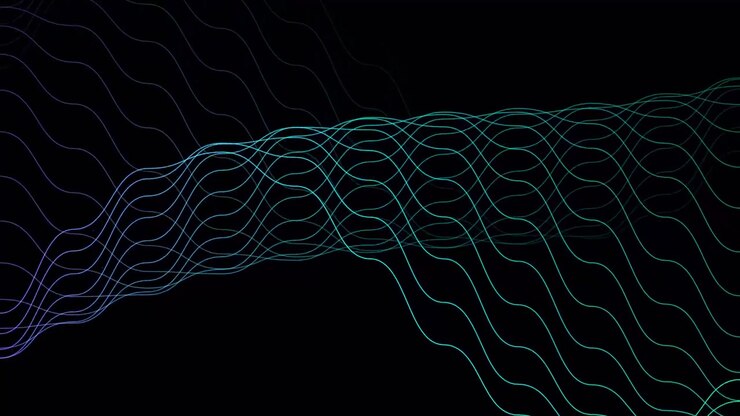 Abstract Digital Waveform Animation with Gradient Lines