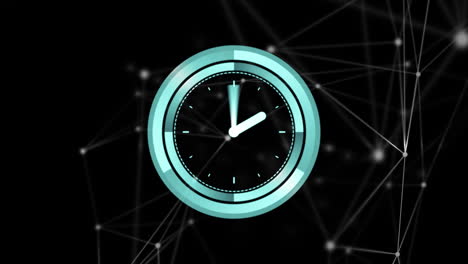 animación de la red de conexiones durante el reloj moviéndose rápidamente
