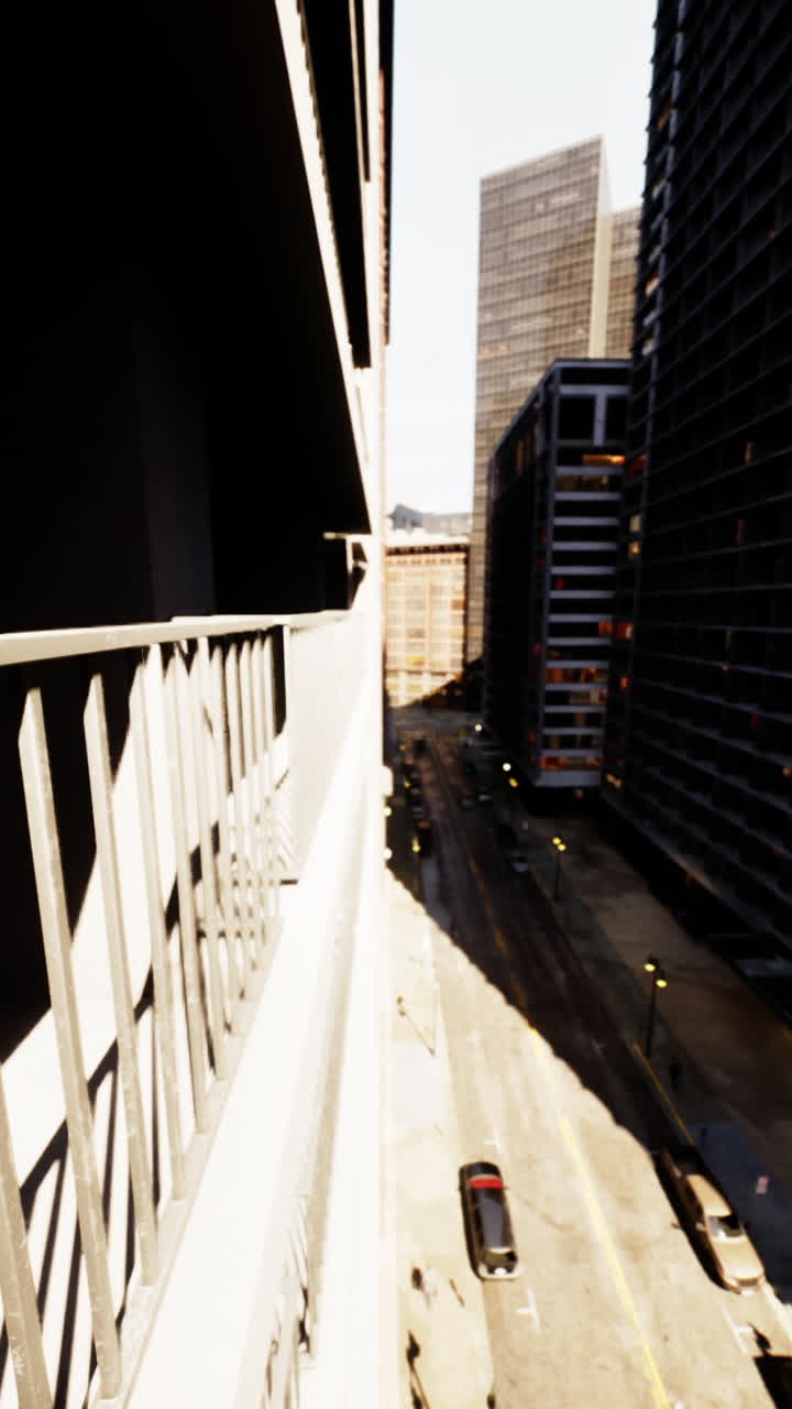 vista de una calle de la ciudad desde un edificio de gran altura