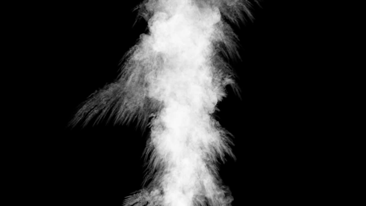 una serie de disparos que golpean en una línea desde arriba hacia abajo, y producen chispas y rastros humeantes. tonos fríos y cálidos.