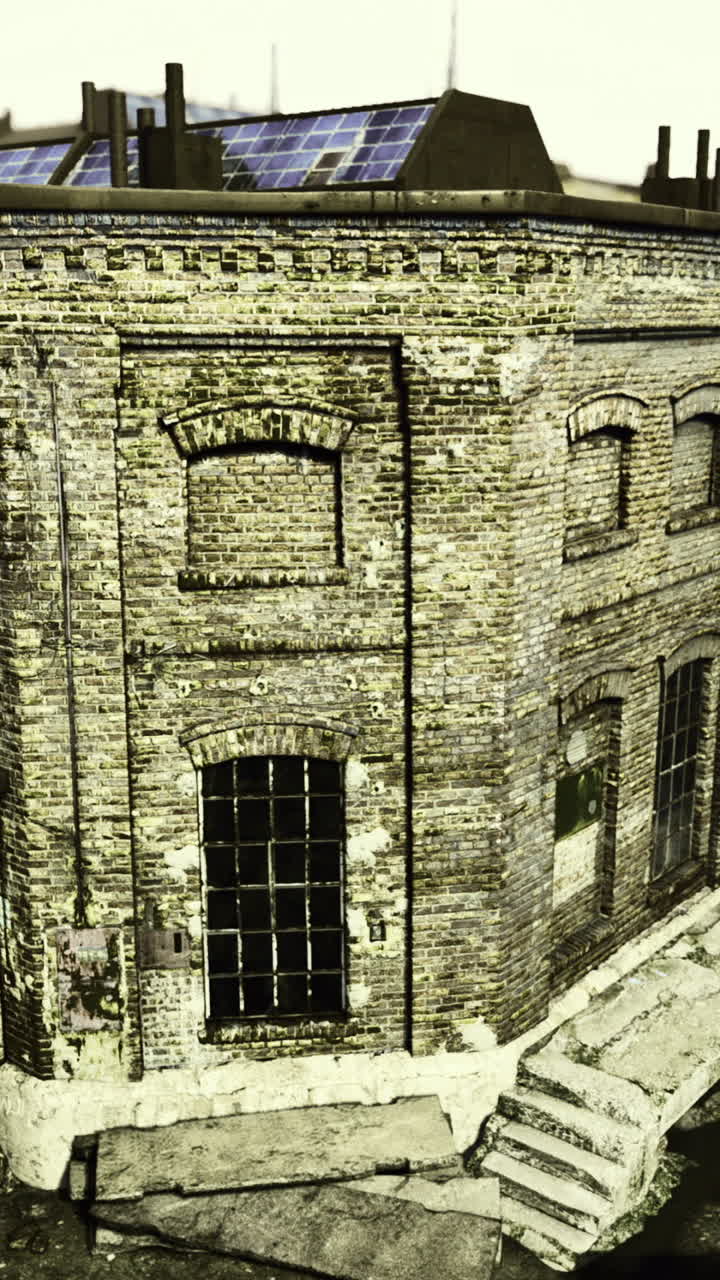 Exploring the historic brick warehouse in a gritty urban landscape