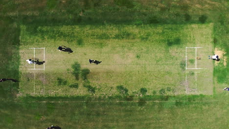 Drone-shot-of-kids-playing-school-cricket-Durban-South-Africa