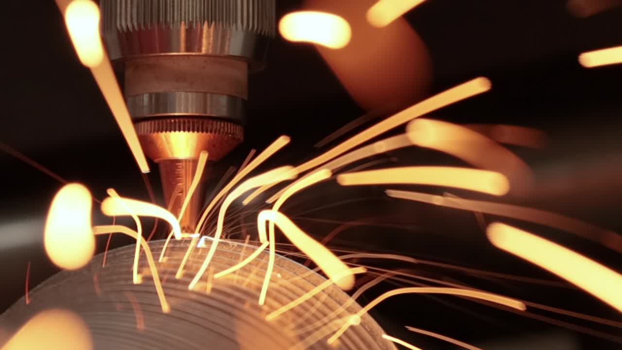 corte láser cnc de metal, tecnología industrial moderna.