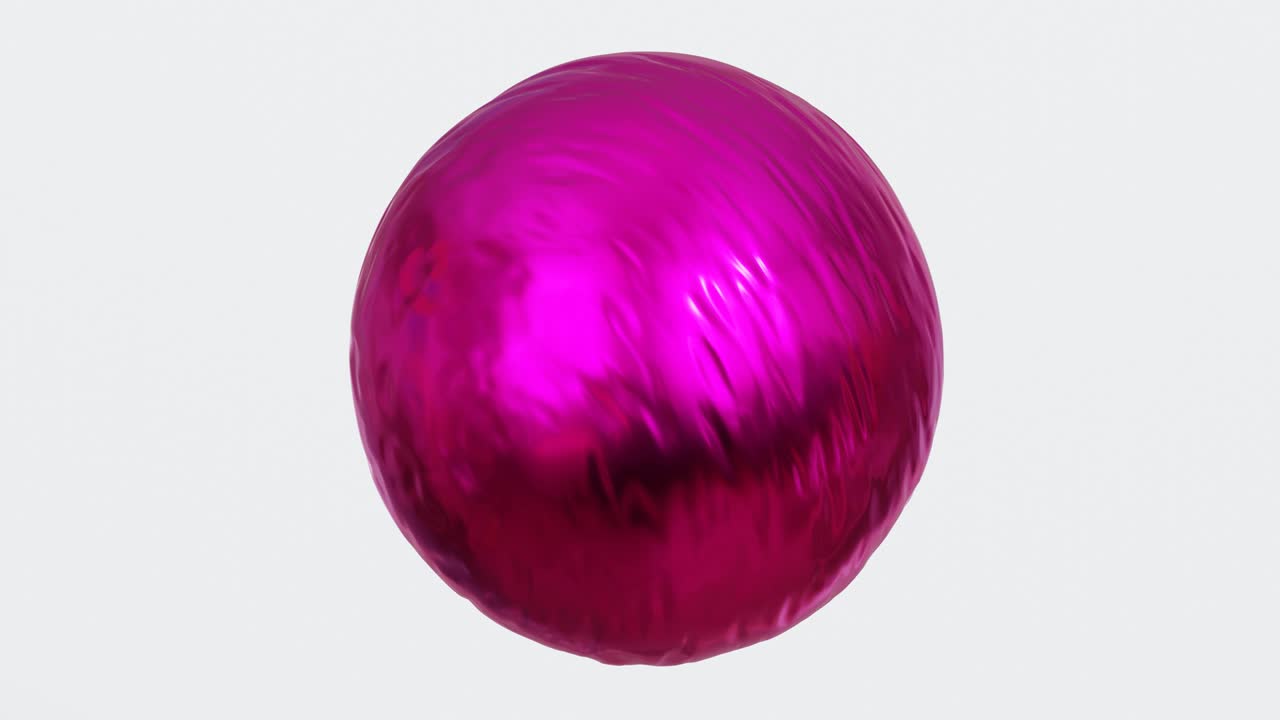 esfera brillante abstracta púrpura que gira sobre un fondo blanco, gráficos de movimiento en bucle