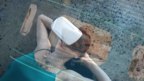 mujer usando vr mostrando videos