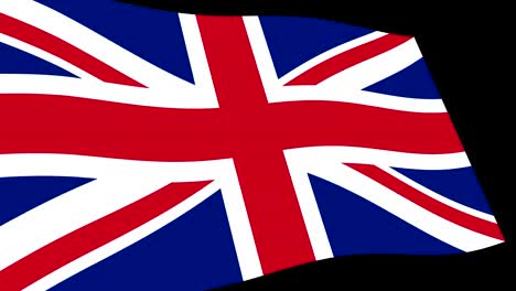 united kingdom flag slow waving in perspective, animation 4k footage