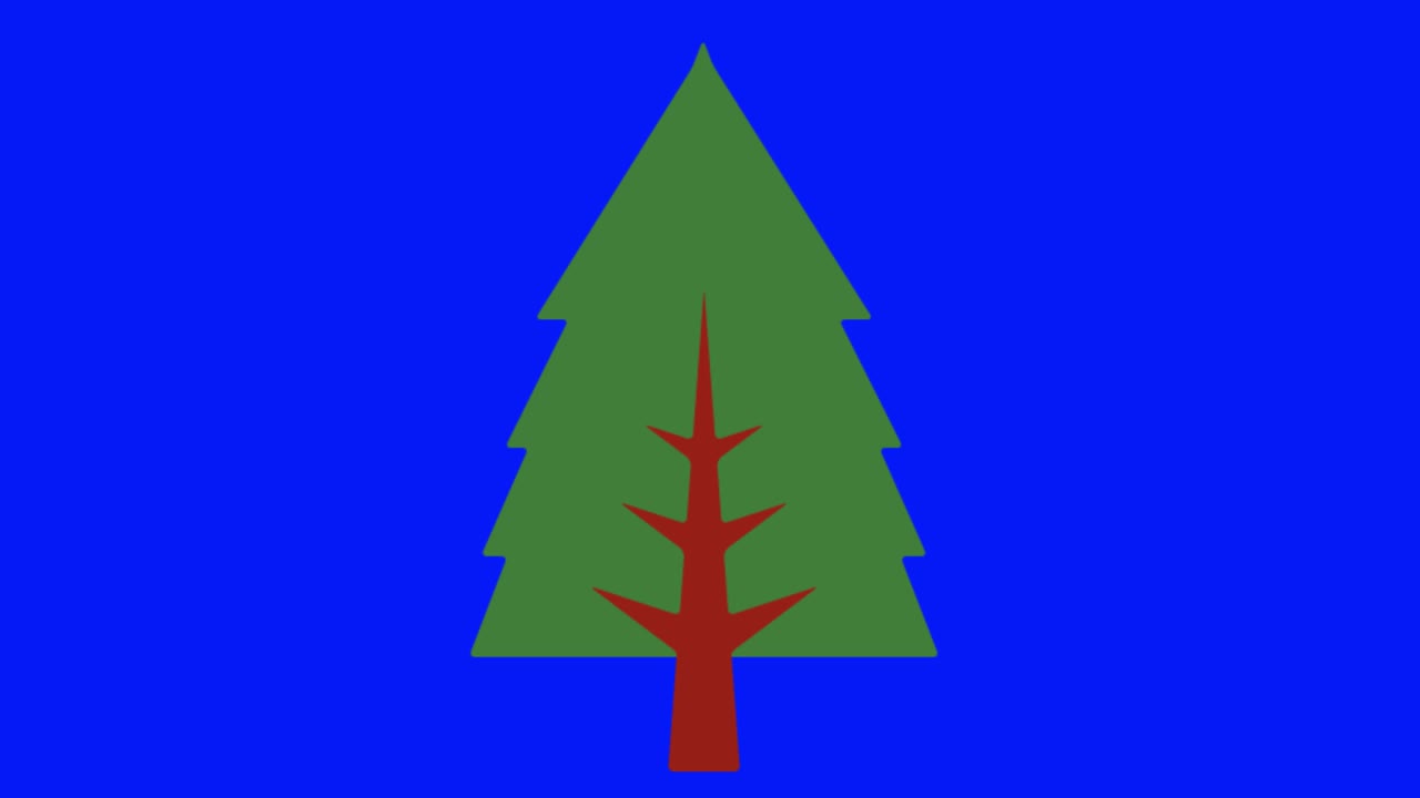 Animation of a tree icon on a blue screen