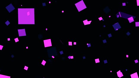 pink square confetti on black background