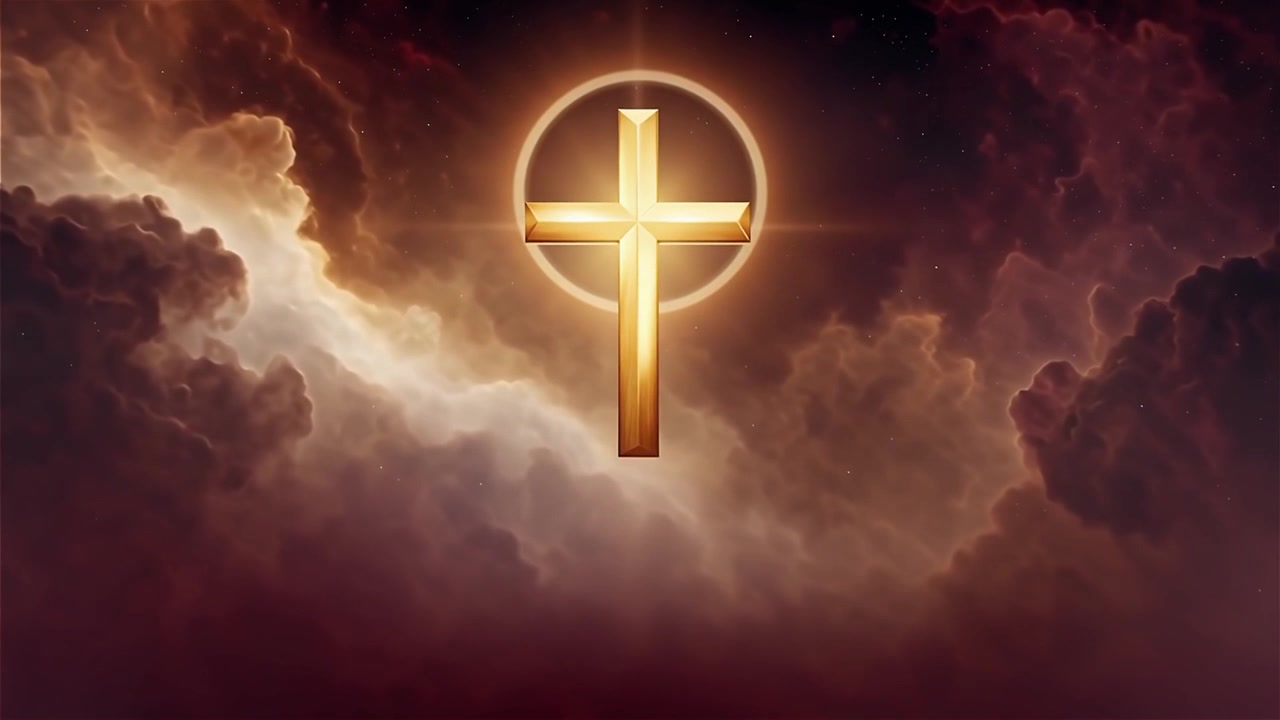 Christian Cross Heavenly Light Worship Background