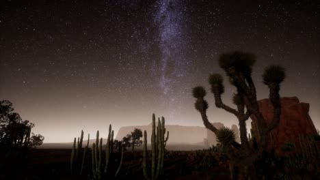 hyperlapse in death valley national park desert moonlit under galaxy stars