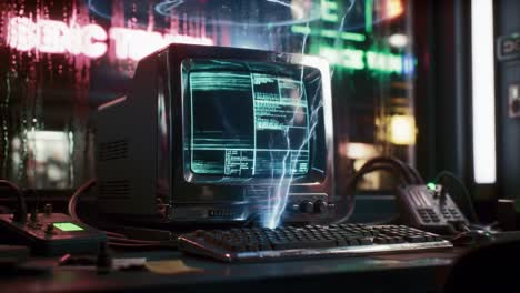 a retro computer in a futuristic setting: the transition from static data to dynamic interaction with electric energy