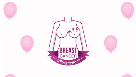 breast cancer awareness animation with woman body in frame