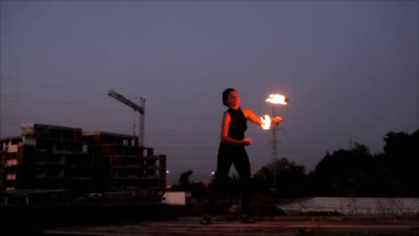 woman dancing with fire 03