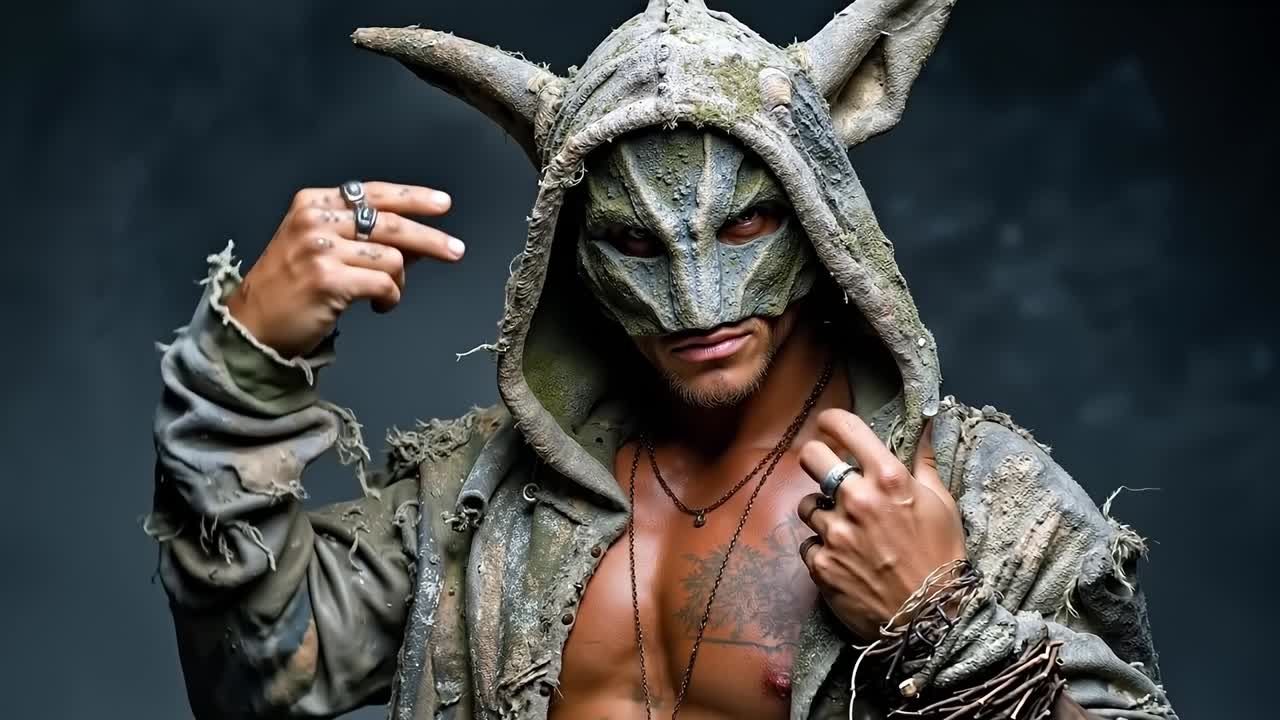 A man in a hooded sweatshirt with a mask on his face