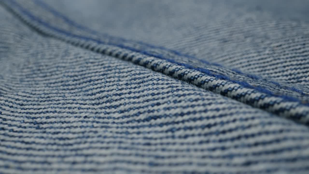 Close-up view of denim fabric