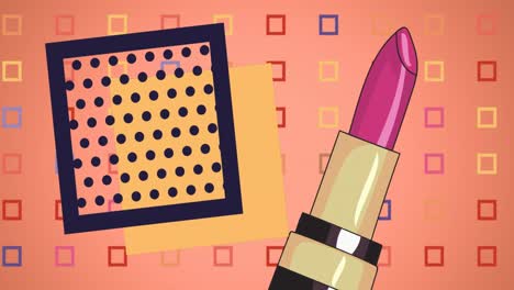 Animation-of-red-lipstick-on-pink-background