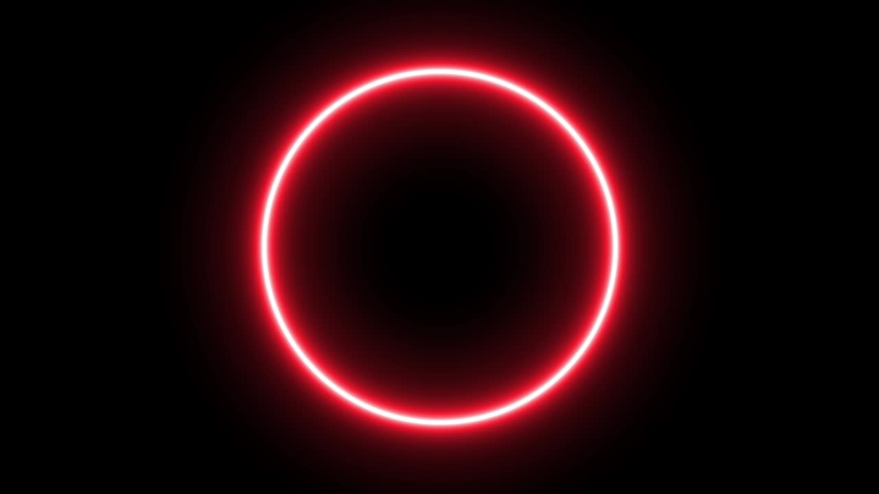 빨간 반지 빛나는 전기 애니메이션 모션 그래픽