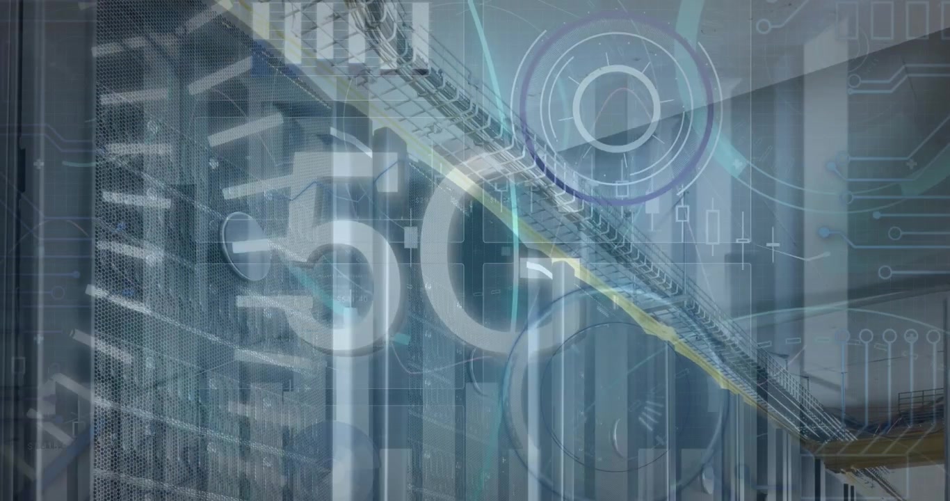 5G netværksteknologi koncept med serverrum i baggrunden