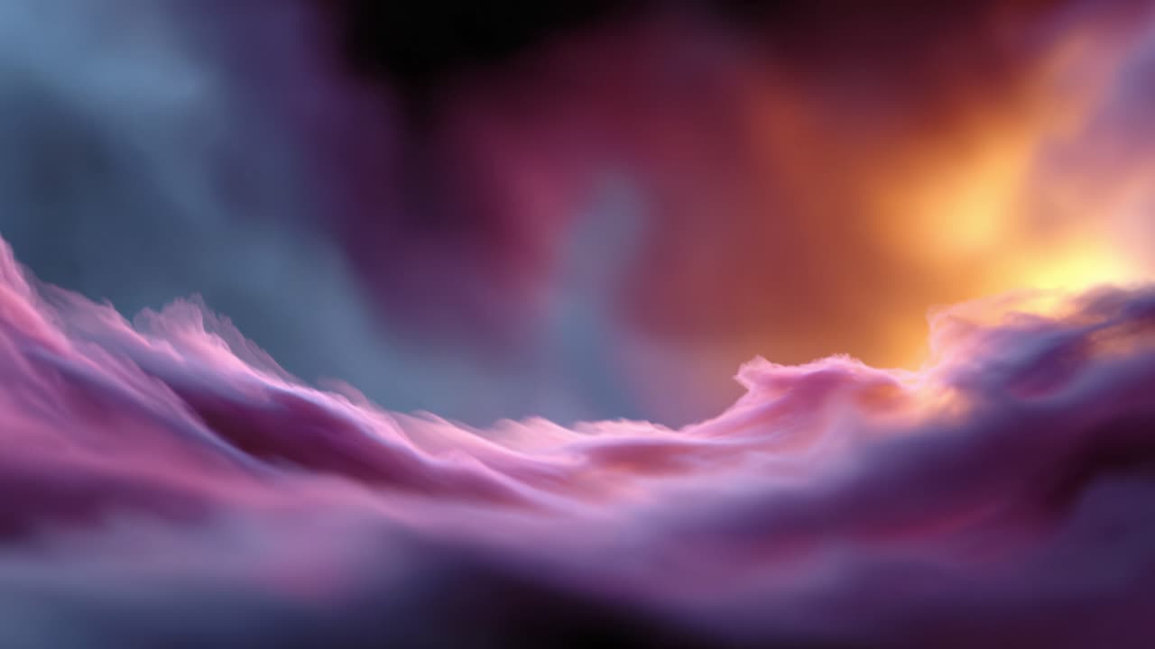 Sublime Celestial Scenery: A Journey Through Vibrant Clouds Aglow with Colors of Dawn and Dusk, Capturing the Elegance of Nature's Ethereal Beauty