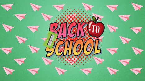 Animation-Von-„Back-To-School“-Texten-über-Symbolen-Für-Schulgegenstände