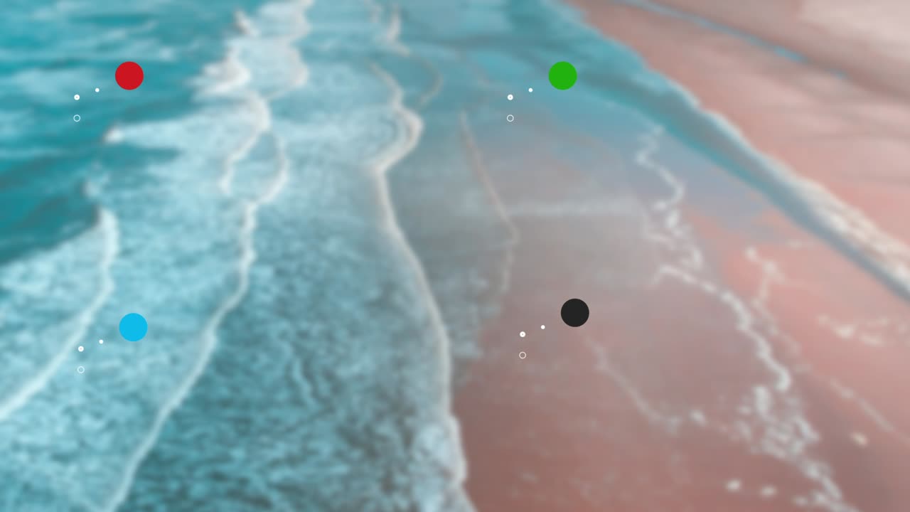 Social Media Follow Us Icons on Ocean Background