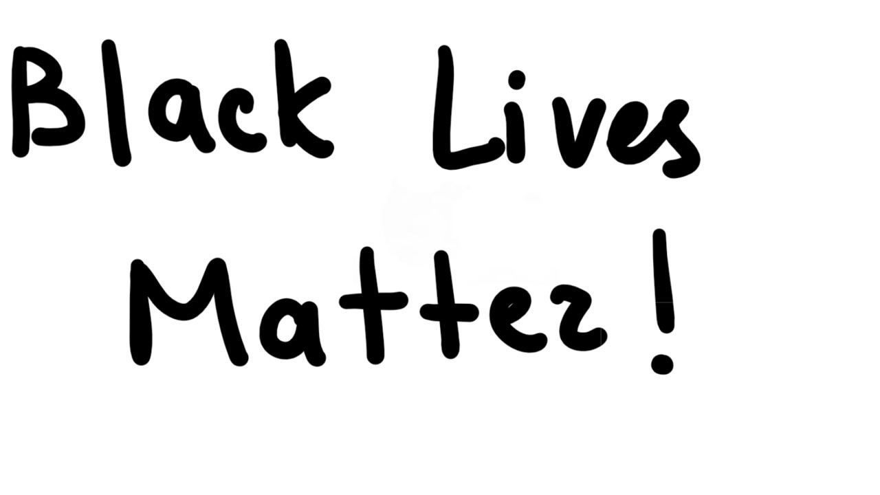 Black Lives Matter. Protest banner about human right of black people in the USA.