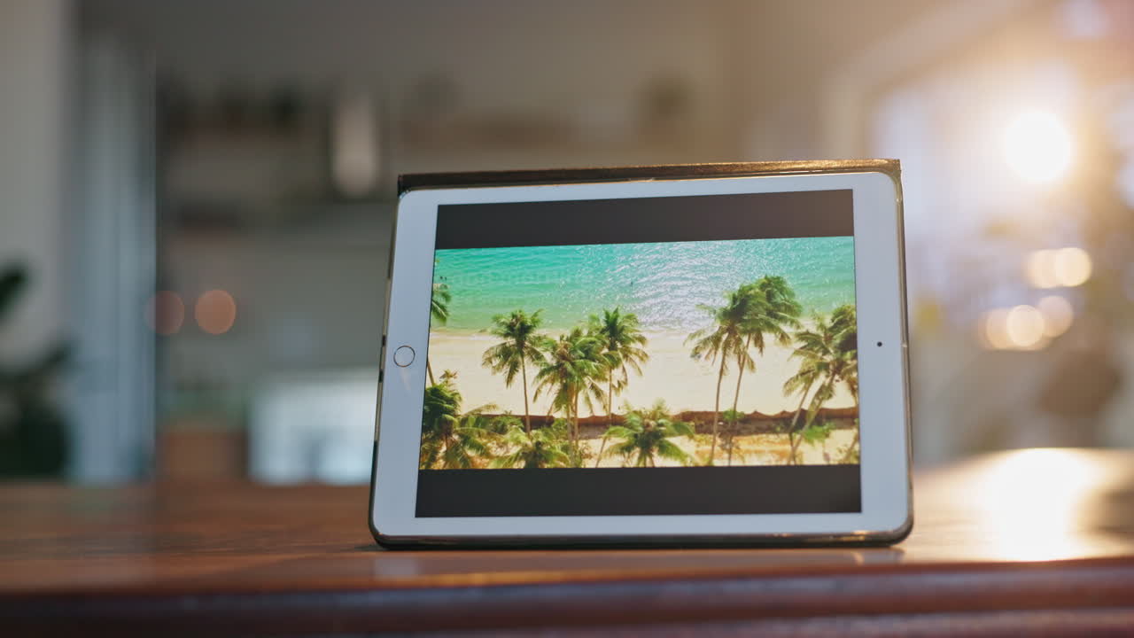 Tablet showing news, weather, and notifications