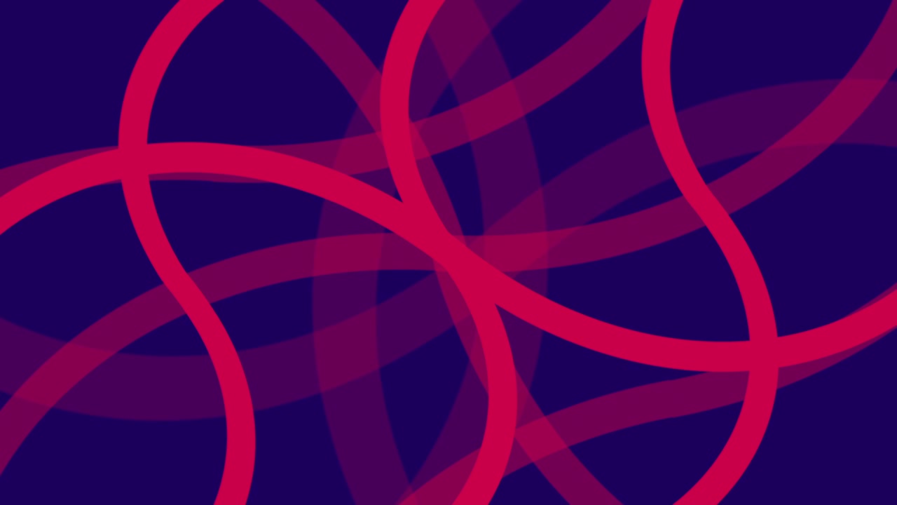 Seamless Loop of Abstract Red and Pink Lines Moving on Dark Blue Background