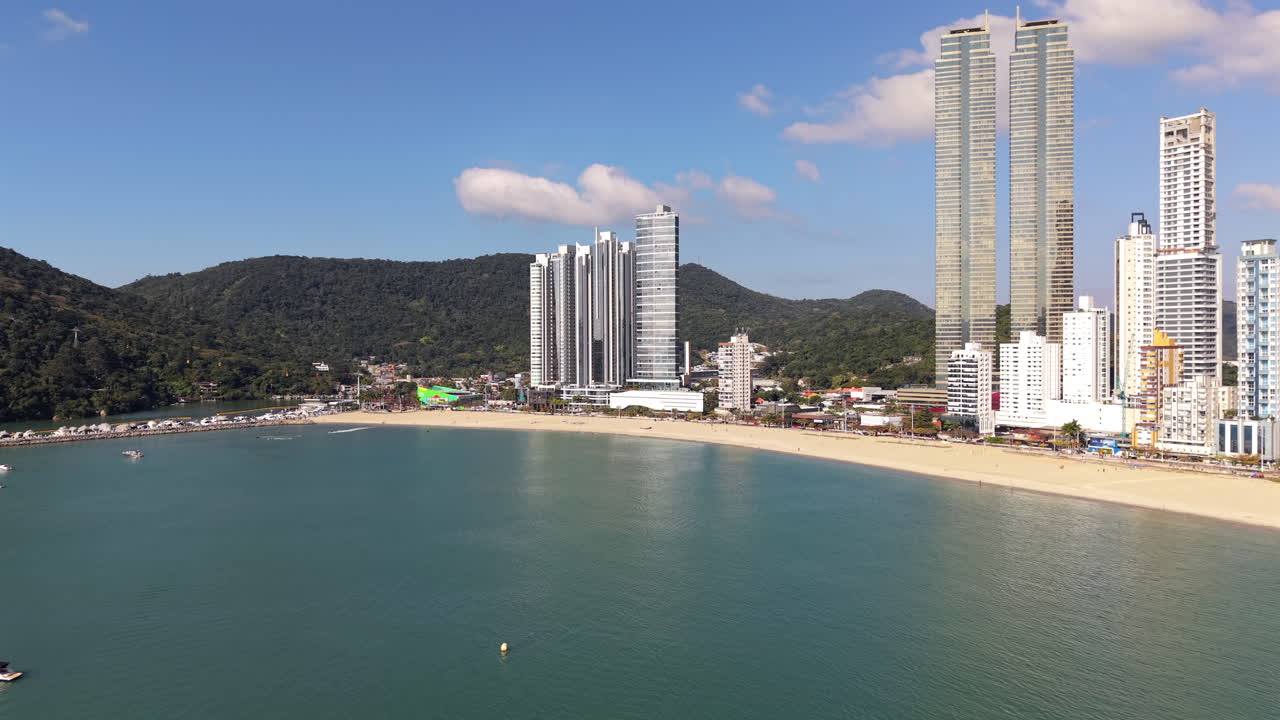 Aerial View of Balneário Camboriú, Brazil. Skyscrapers and Coastline