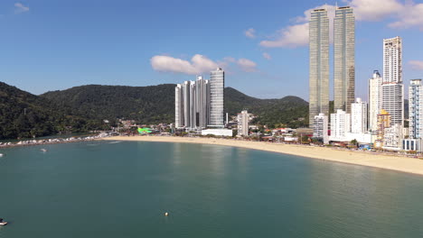 aerial view of balneário camboriú, brazil. skyscrapers and coastline