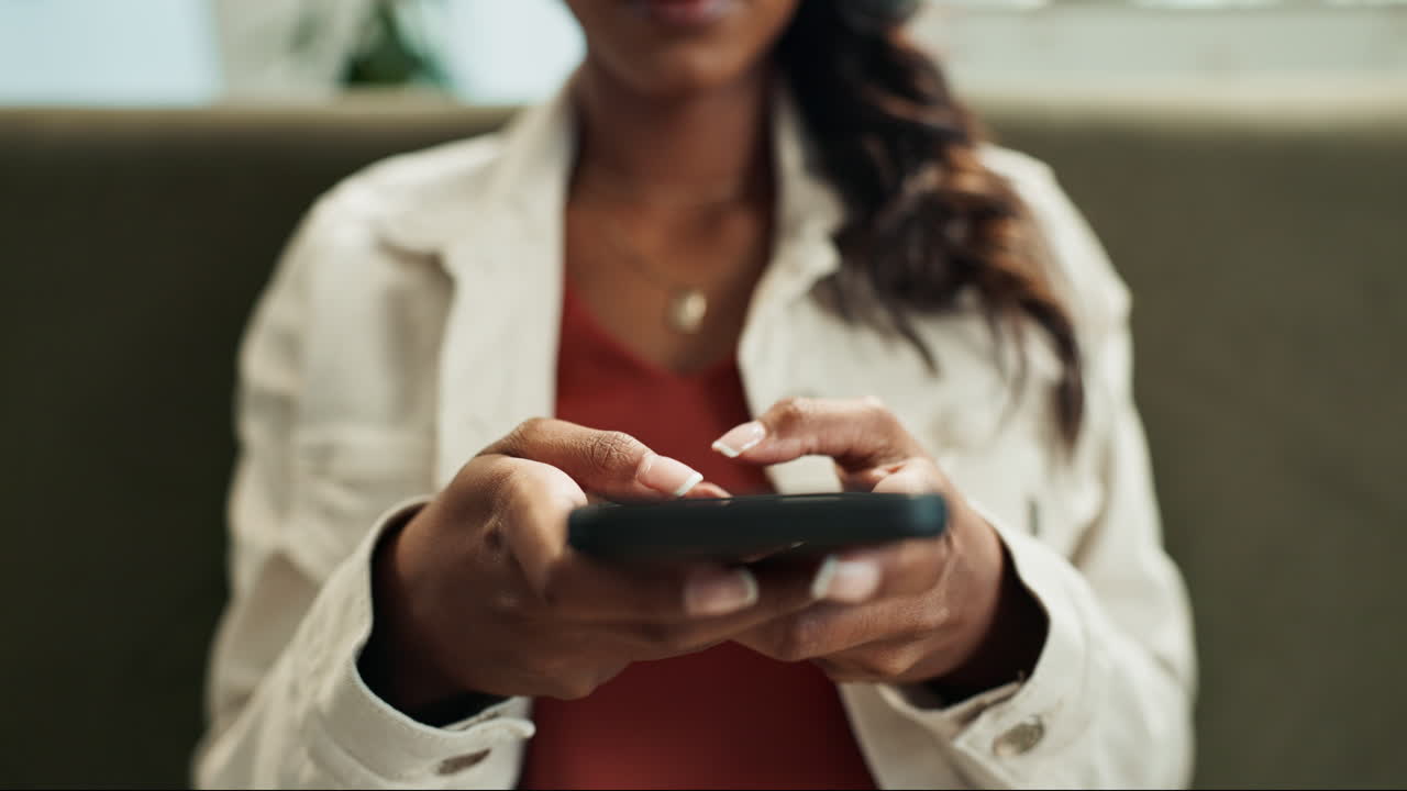 Woman using her mobile phone