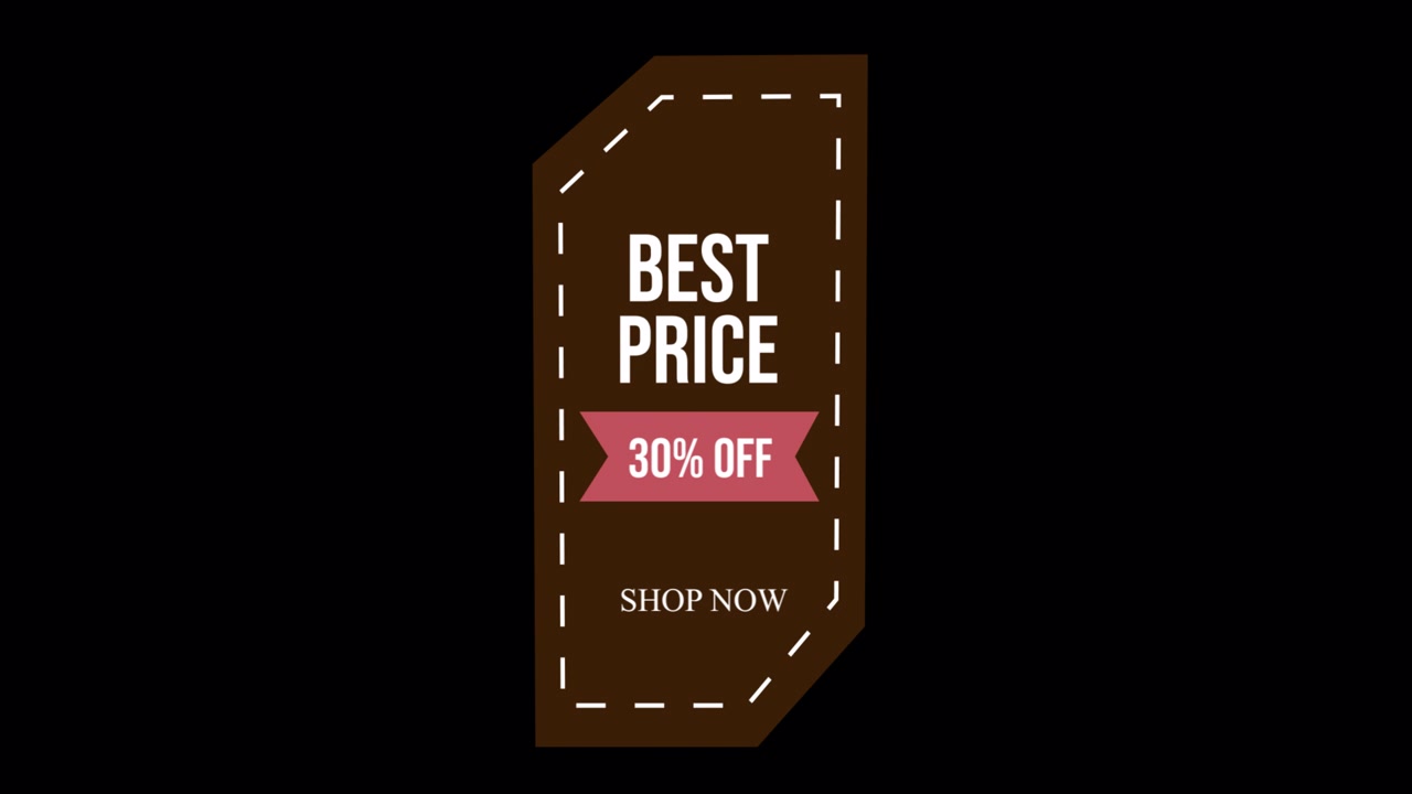Grafica animata per promozione saldi con sconto del 30% sul miglior prezzo