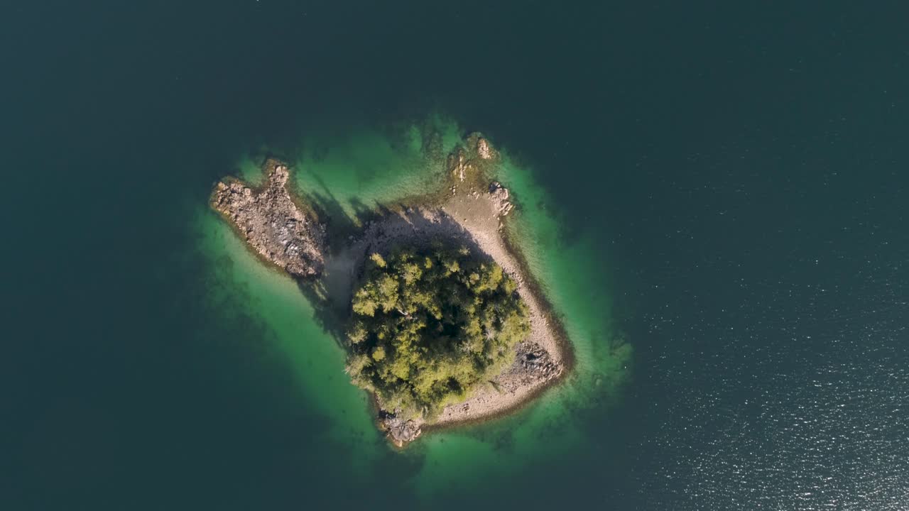 small island by the coast of Vancouver Island (British Columbia - Canada). Drone footage