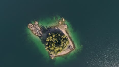 small island by the coast of vancouver island (british columbia - canada). drone footage