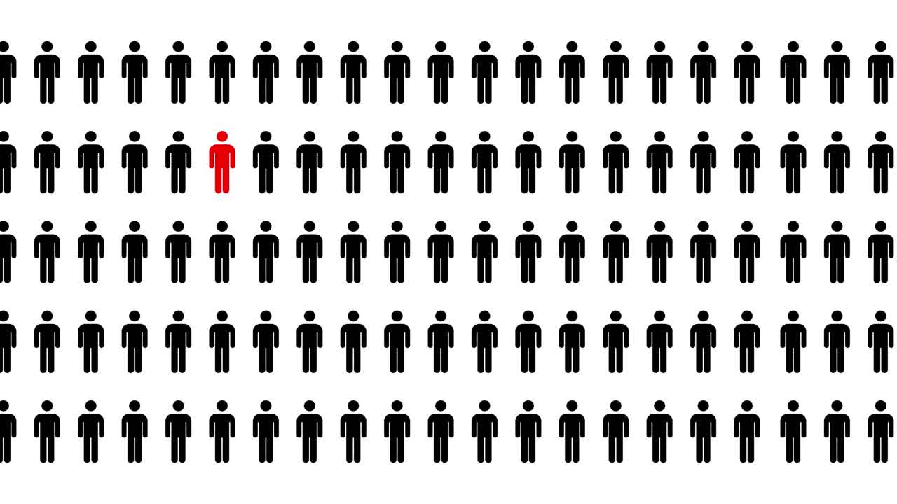 A crowd of people with one individual standing out