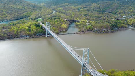 imágenes de drones de un puente en nueva york