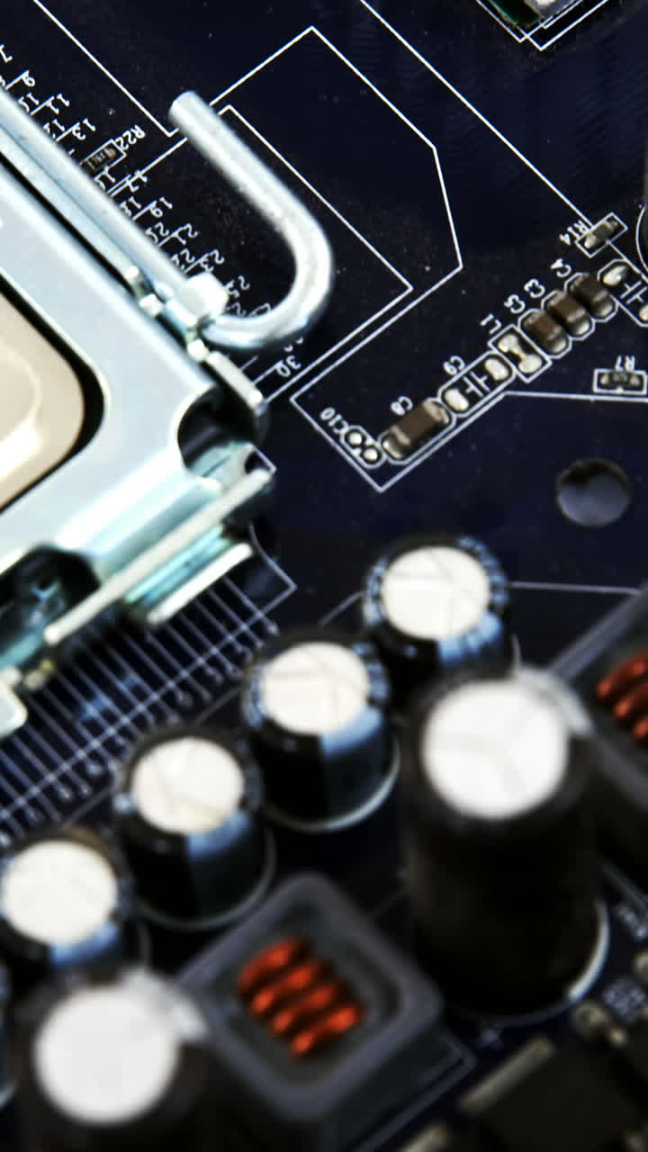 Close-up of electronic circuit board with processor