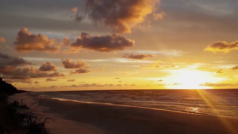 sunset at the beach, baltic sea, lubiatowo, poland