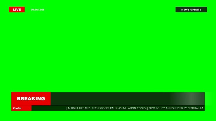 Breaking News Lower Third Graphic Template on Green Screen